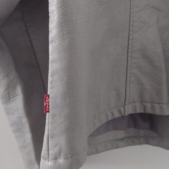 Levi's Grey Faux Leather Moto Jacket Size 1x - Picture 12 of 14